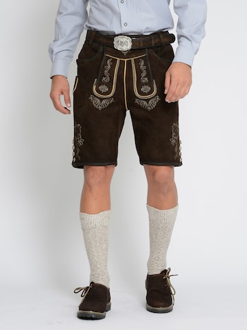 Rißberg Regular Trachtenhose in Braun: Vorderseite