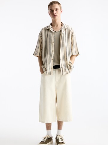 Pull&Bear Comfort fit Button Up Shirt in White