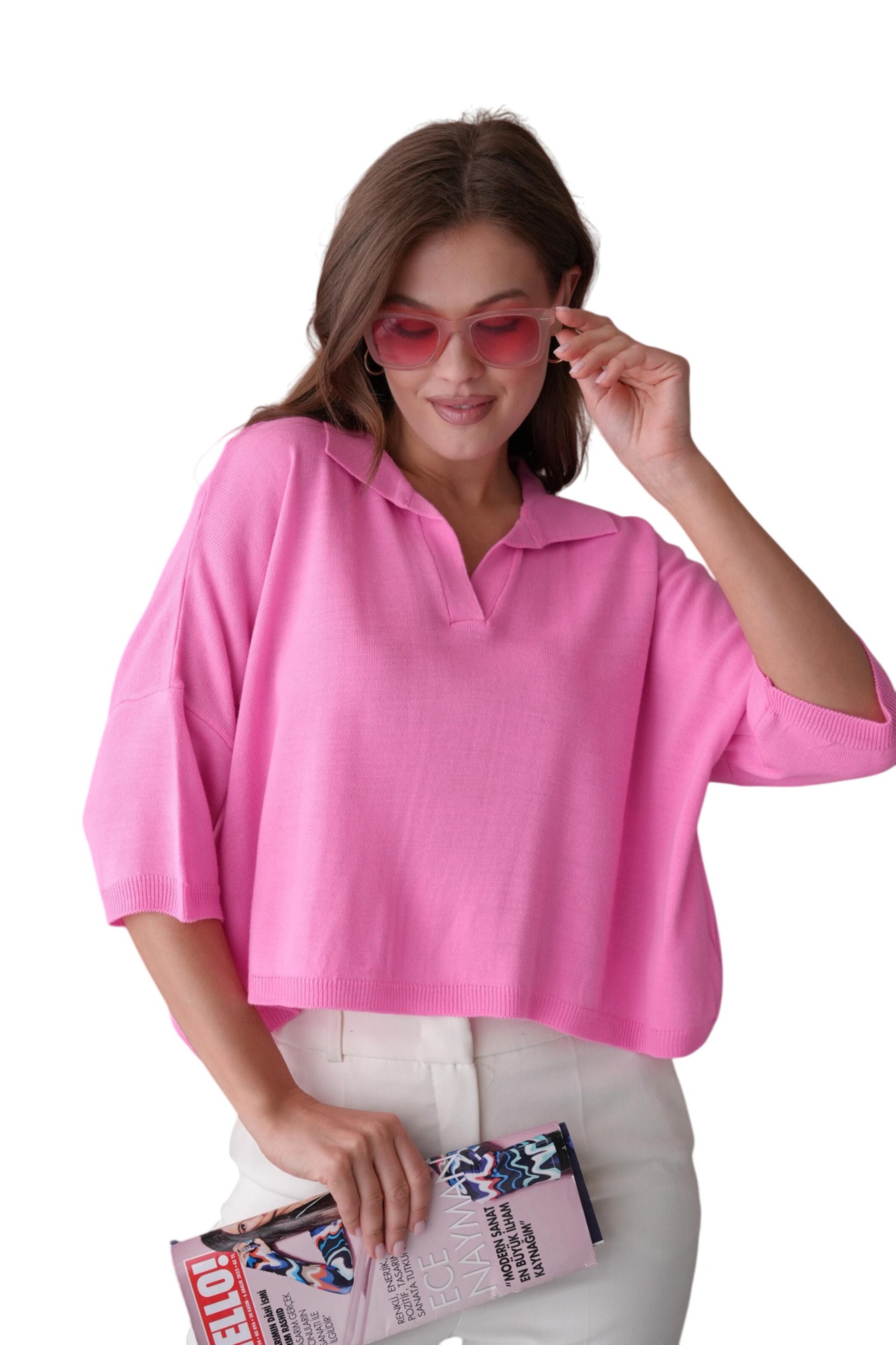 WOMAN VISION Trui in Roze: voorkant