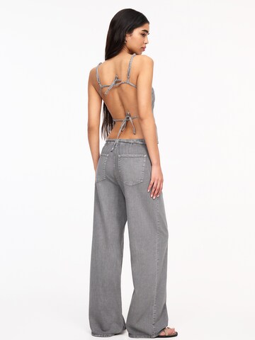 Wide Leg Jean Pull&Bear en gris