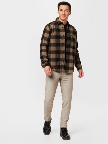 Only & Sons Regular fit Button Up Shirt 'TYN' in Brown