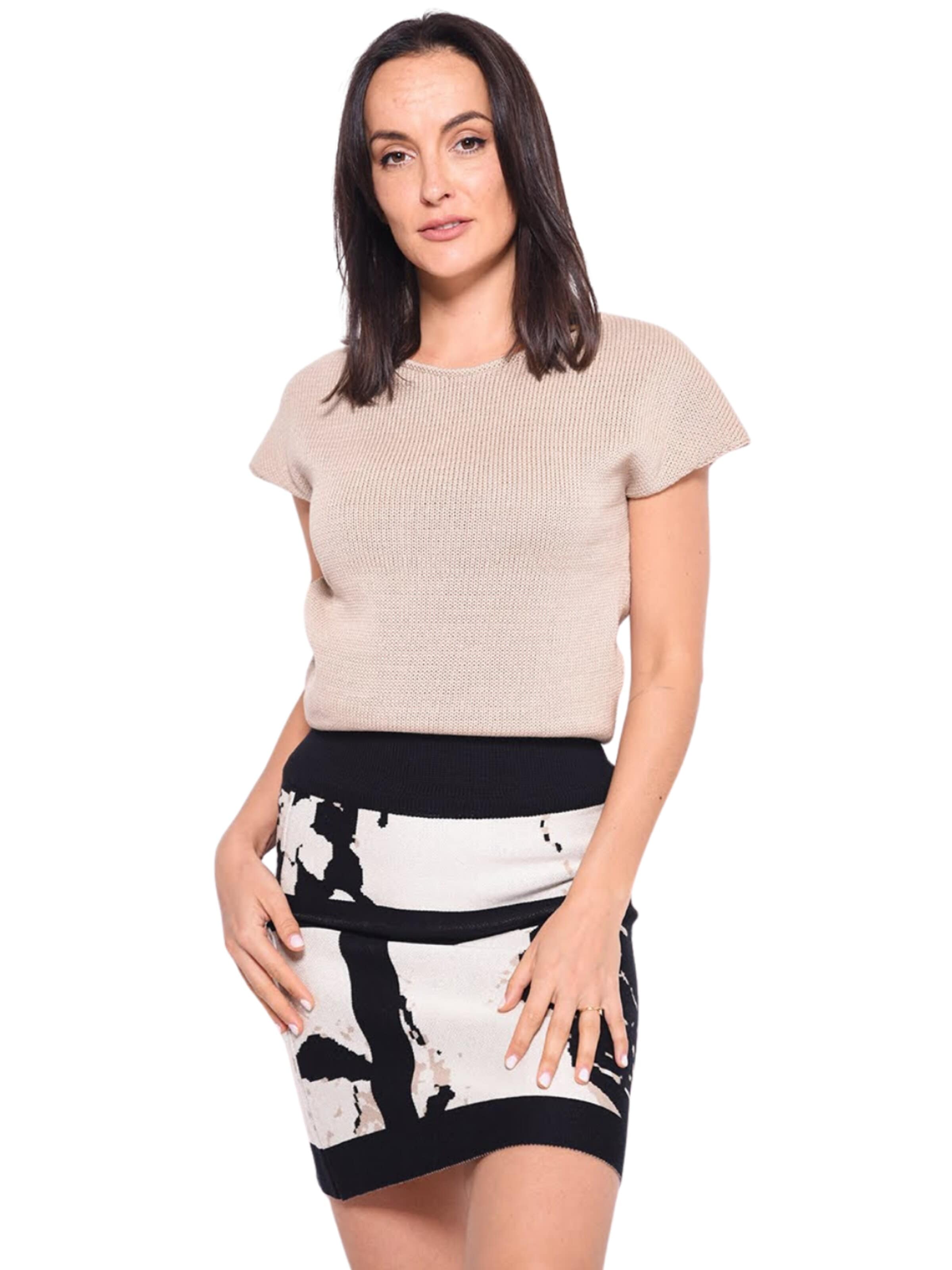 Süel knitwear - Top de punto 'Carlos' en beige: frente
