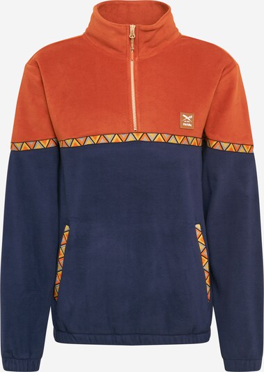 Iriedaily Sweat-shirt 'Monte Noe' en bleu foncé / cognac / orange foncé, Vue avec produit