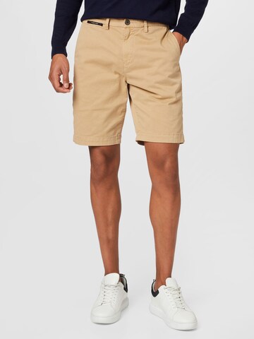 Superdry Regular Chino Pants in Beige: front
