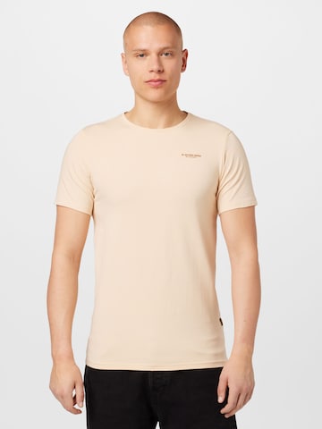 T-Shirt G-Star RAW en beige : devant