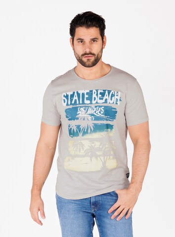 Key Largo Shirt 'MT STATE BEACH' in Grey: front