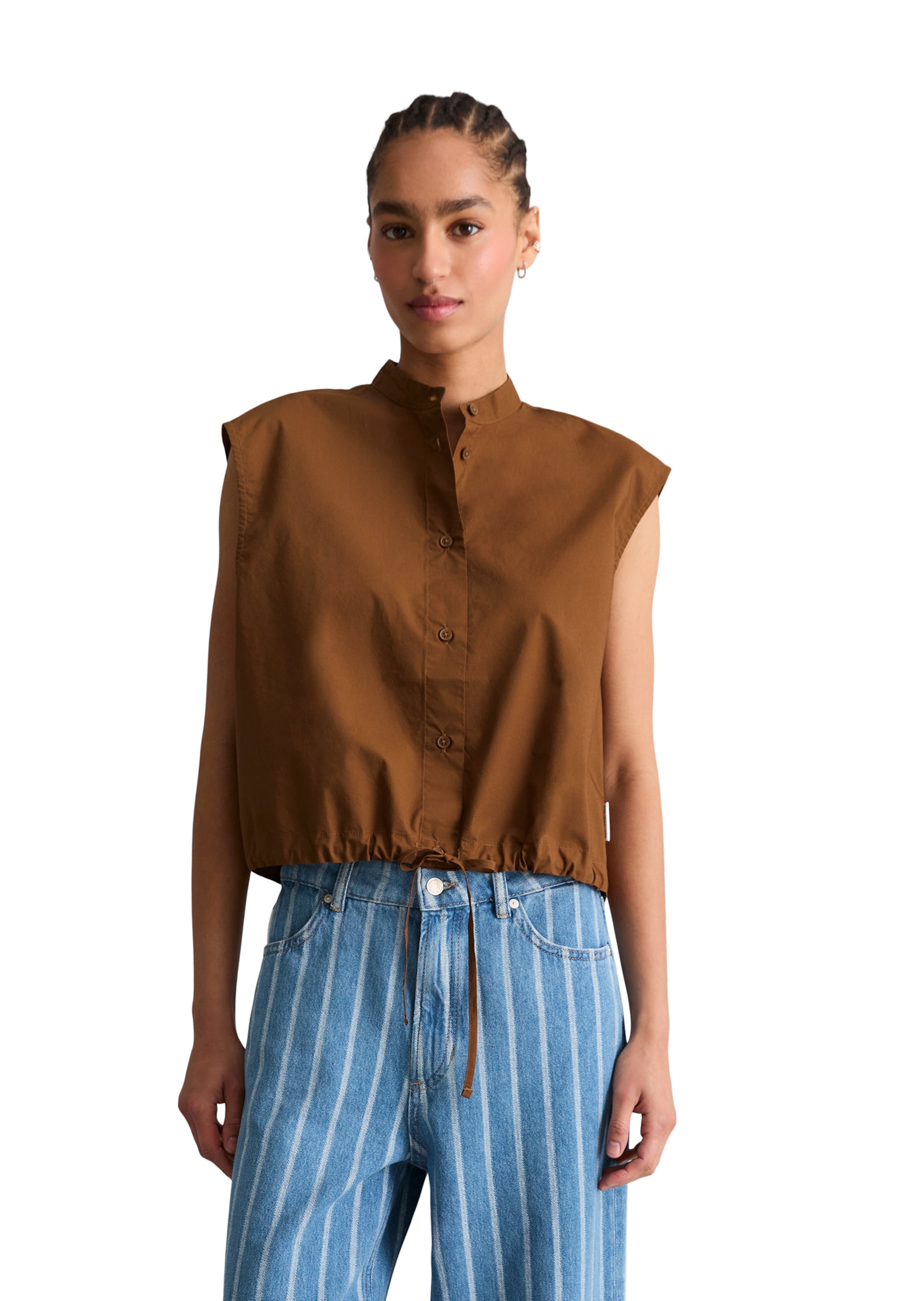 Marc O'Polo DENIM Blouse in Bruin: voorkant