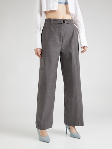 SECOND FEMALE Regular Trousers with creases in Grey: front