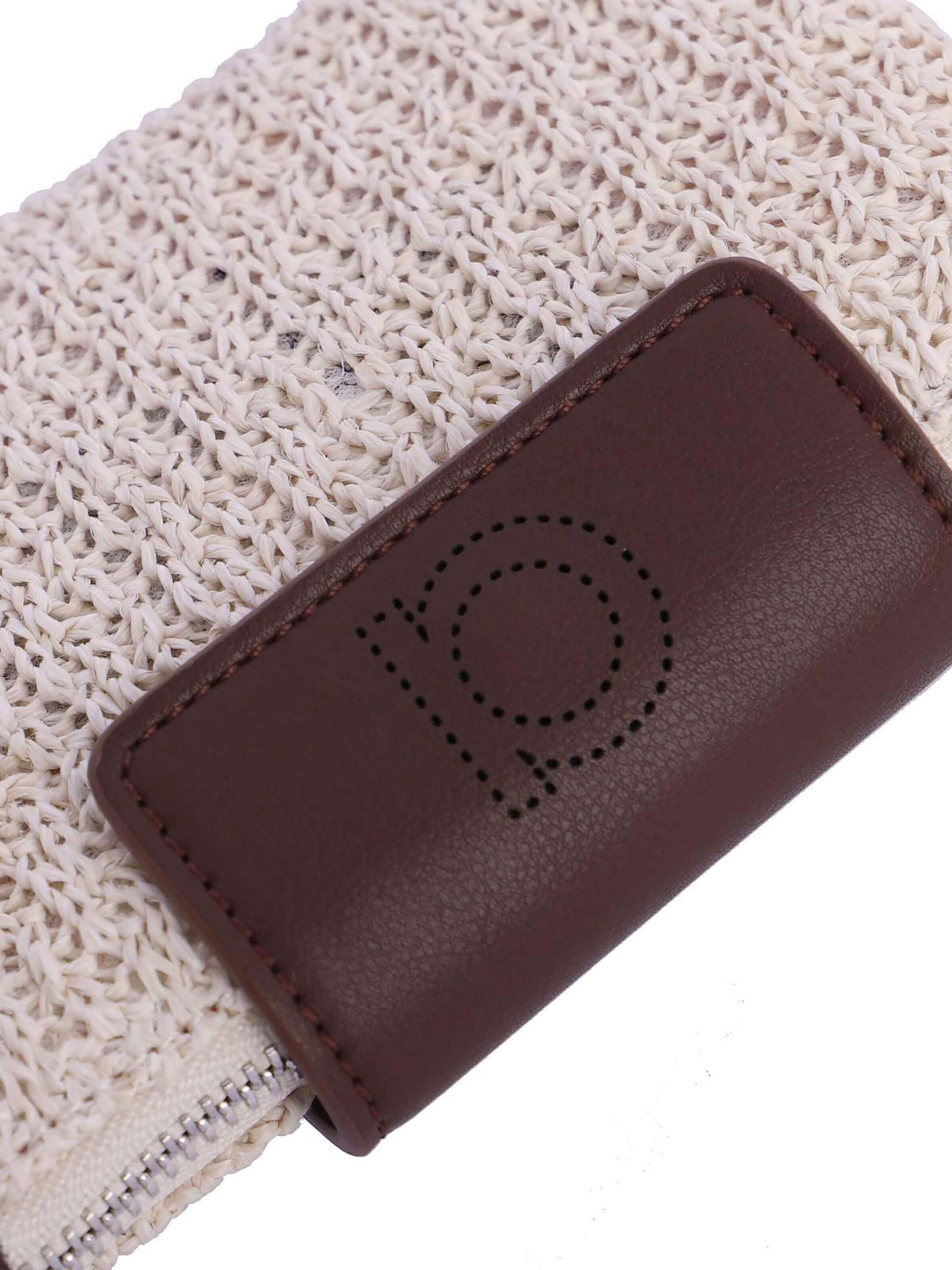 Amichi - Cartera 'Cartera para mujer Sunny de fibras naturales  y cierre de solapa y cremallera' en blanco