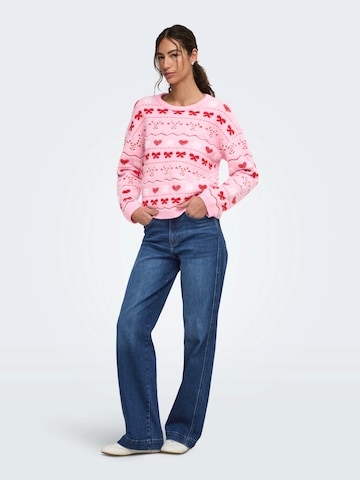 ONLY - Jersey 'ONLXMAS SNOWIE' en rosa