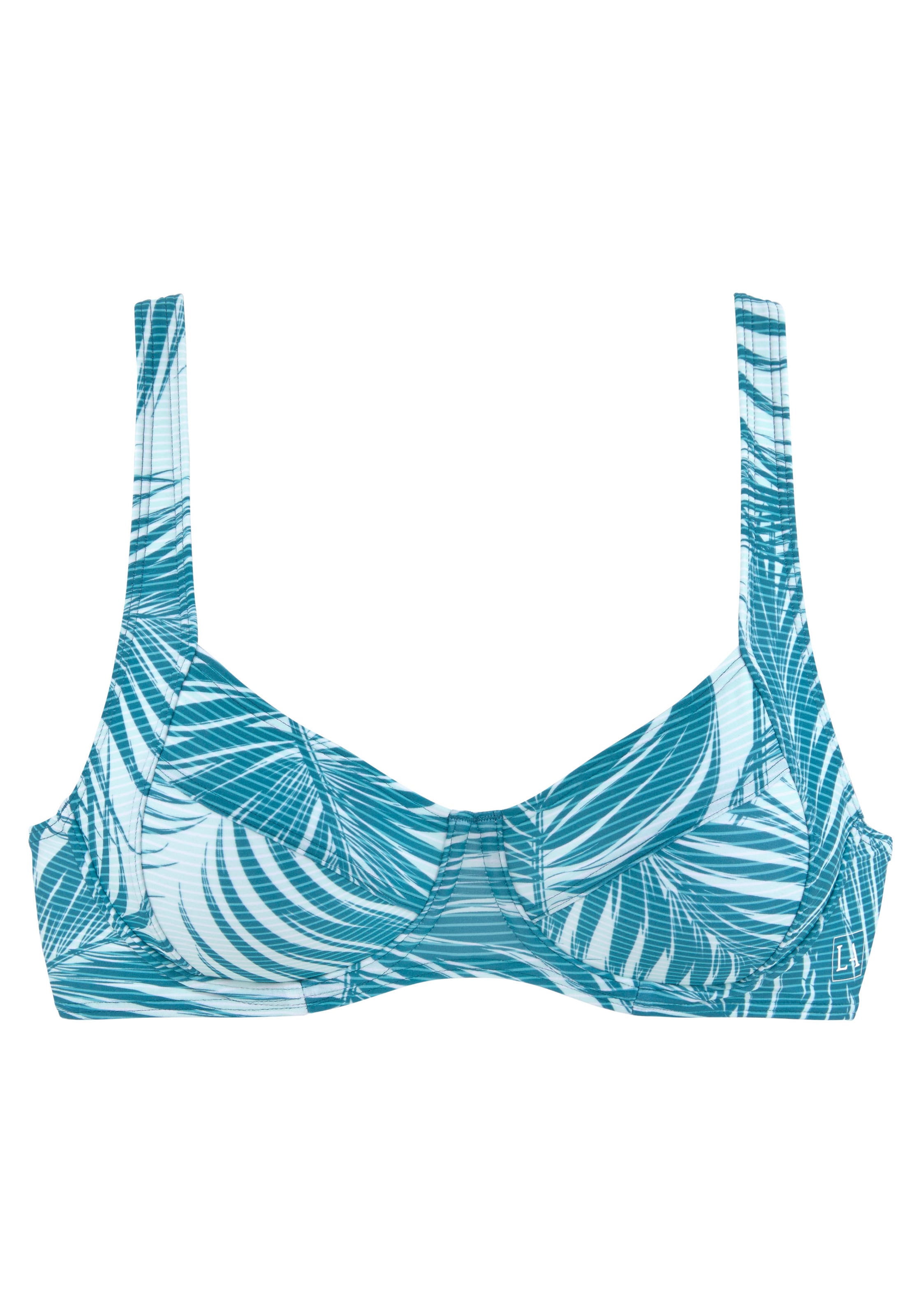 LASCANA ACTIVE Korzetová Sportovní svršek bikin – modrá: přední strana