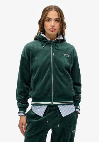 Veste de survêtement Superdry en vert : devant