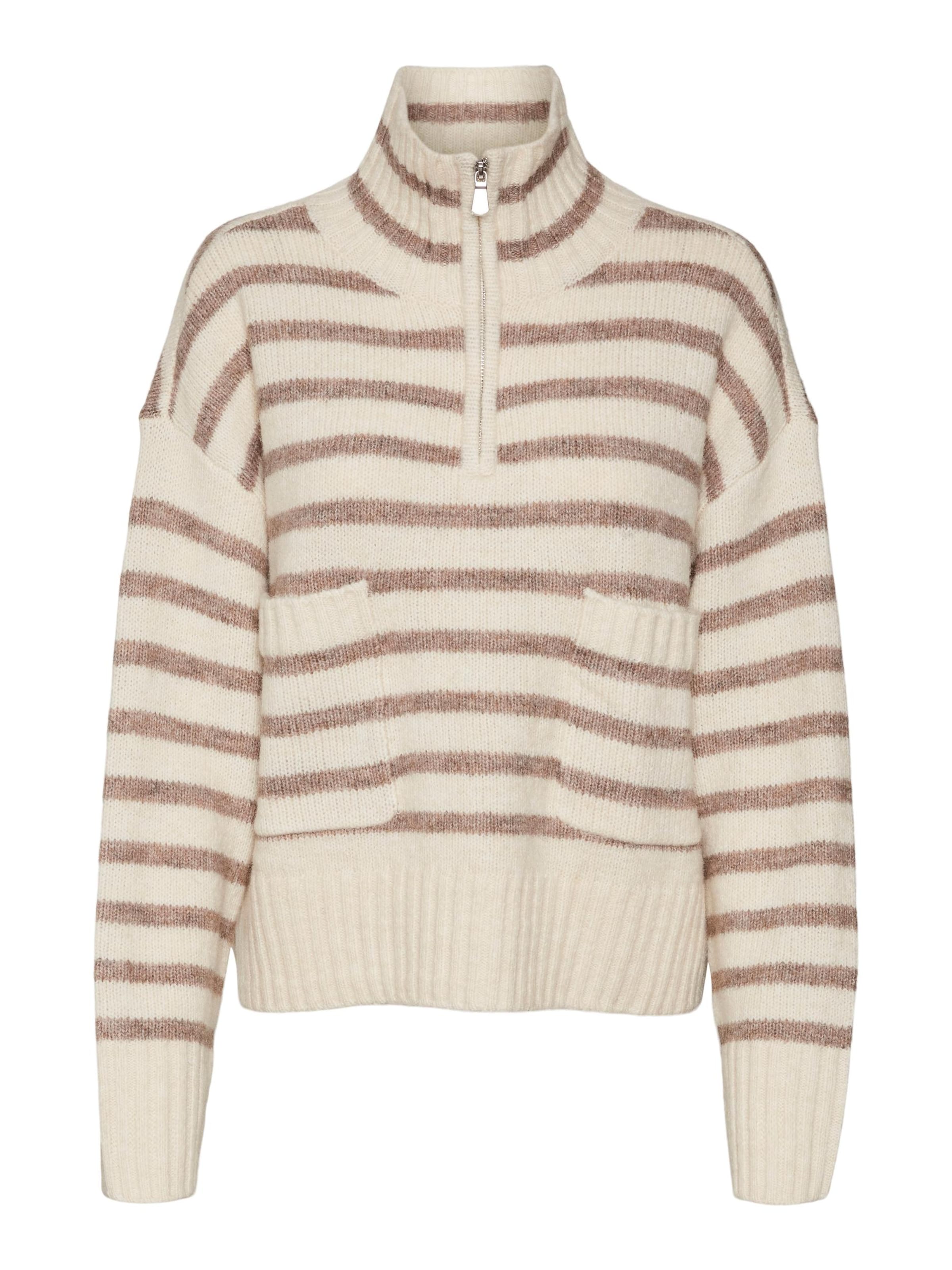 VERO MODA Svetr 'CARRY' – béžová: přední strana