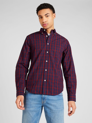 GANT Regular fit Button Up Shirt 'POPLIN TARTAN' in Red: front