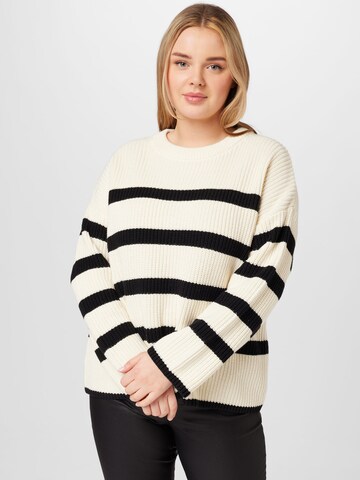 Selected Femme Curve Sweater 'BLOOMIE' in White: front