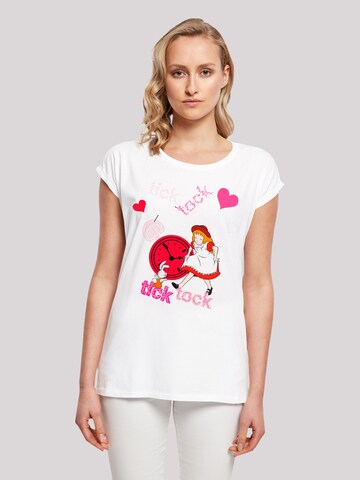 F4NT4STIC Shirt 'Alice im Wunderland Tick Tock' in Weiß: Vorderseite