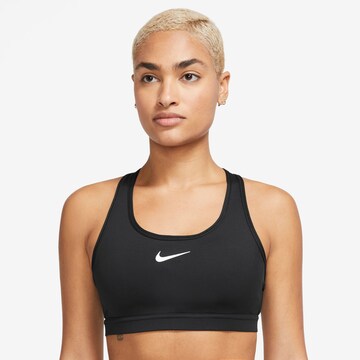 NIKE Bustier Sports-BH 'SWOOSH' i sort: forside