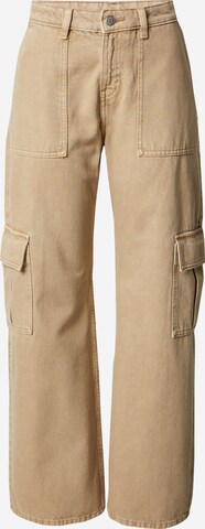 Monki - regular Pantalón vaquero cargo en beige: frente