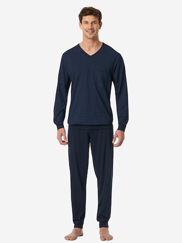 SCHIESSER Pyjama lang 'Comfort Essentials' in Blau