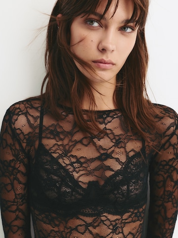 Pull&Bear Блуза боди в черно