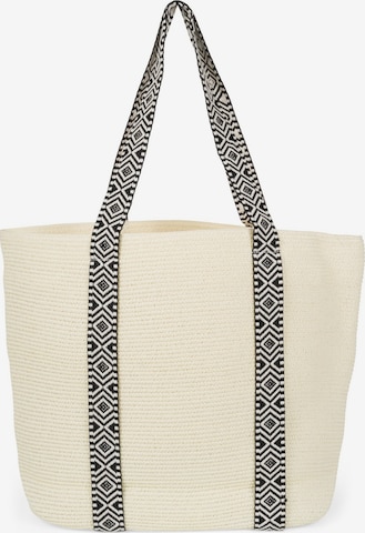 styleBREAKER Beach bag 'Papierstroh Strandtasche Azteken Muster' in Beige: front