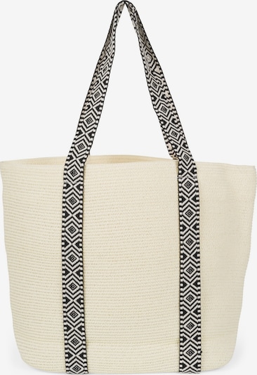 styleBREAKER Strandtasche 'Papierstroh Strandtasche Azteken Muster' in creme, Produktansicht