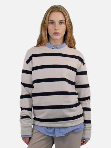 HEFTYKA Sweatshirt 'STRIPE CREW NECK SWEAT'‌ in Weiß