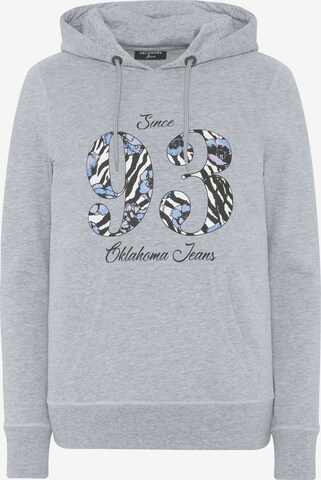 Oklahoma Jeans Sweatshirt ' mit gemustertem Motiv ' in Grey: front