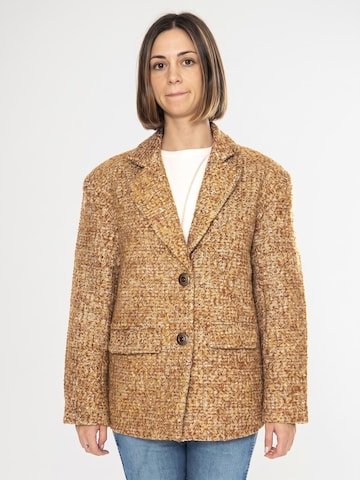 Blazer di wild pony in marrone: frontale
