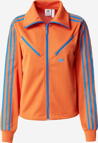 ADIDAS ORIGINALS Zip-Up Hoodie 'Adicolor 70S Montreal' in Orange: front