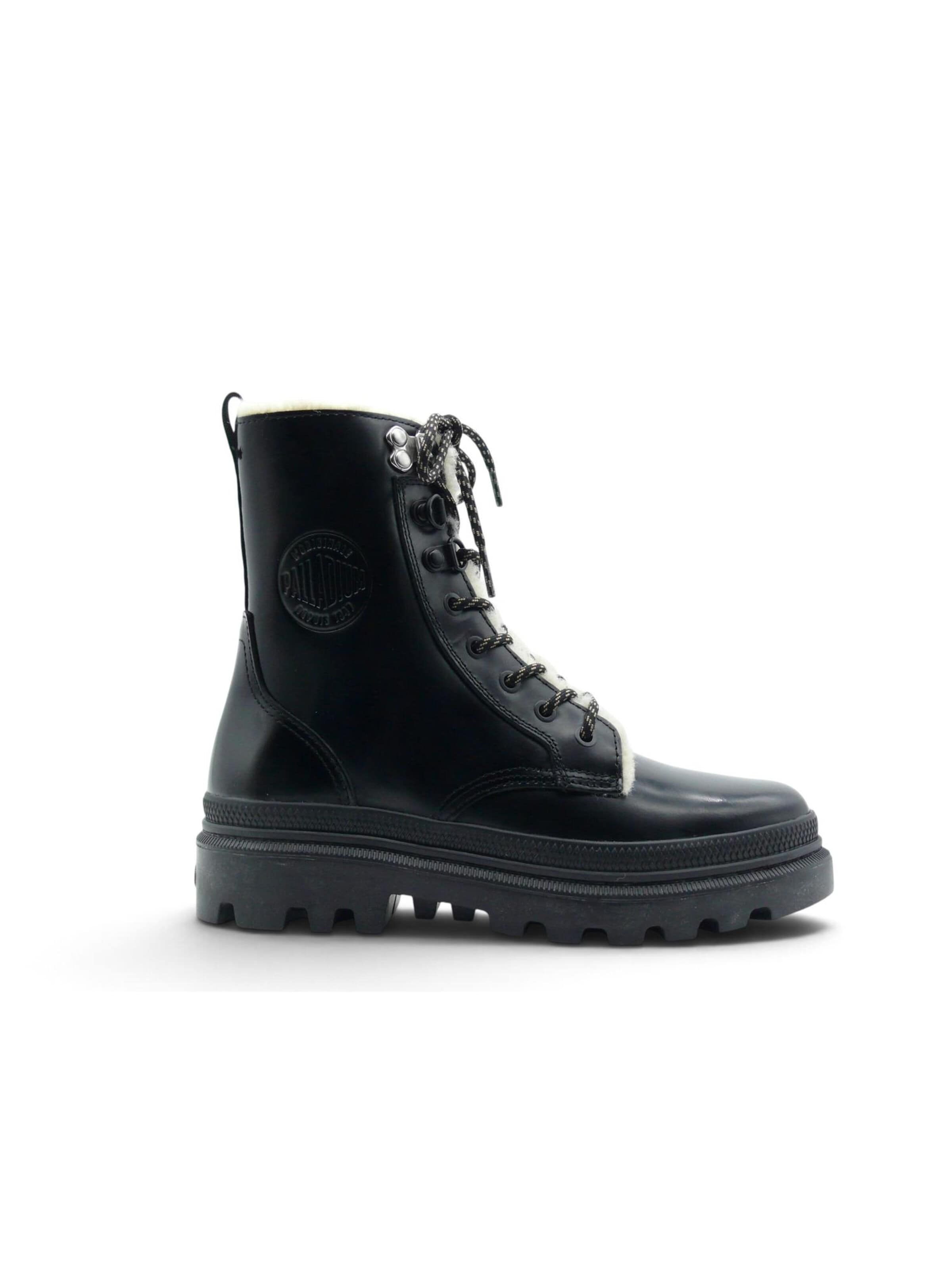 Palladium - Botim com fivela 'Palladium Pallatrooper Off WL – Femme' em preto: frente