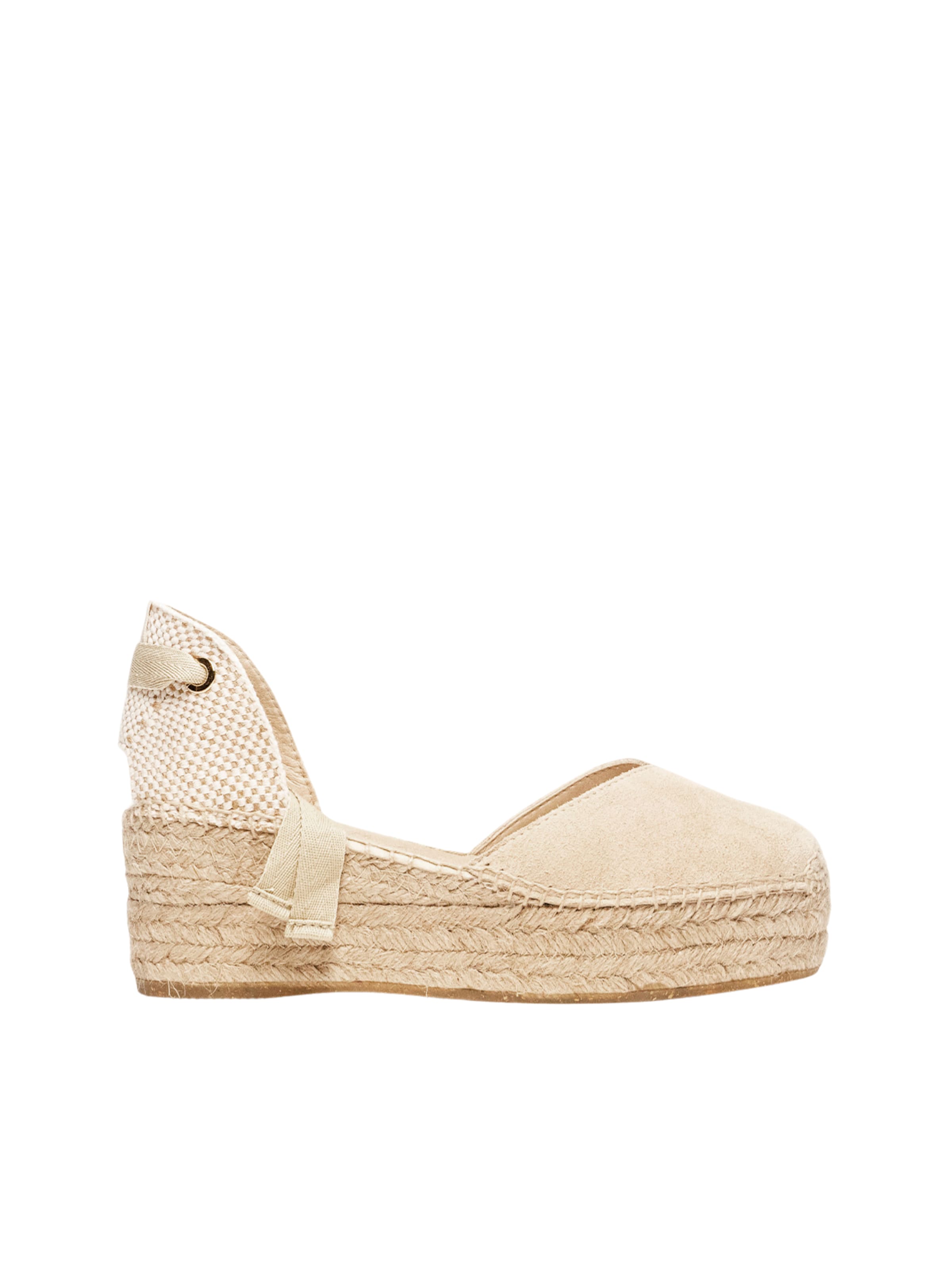 Sandalo 'Alpargata Cuña 6 cm' di Alhamas in beige: frontale