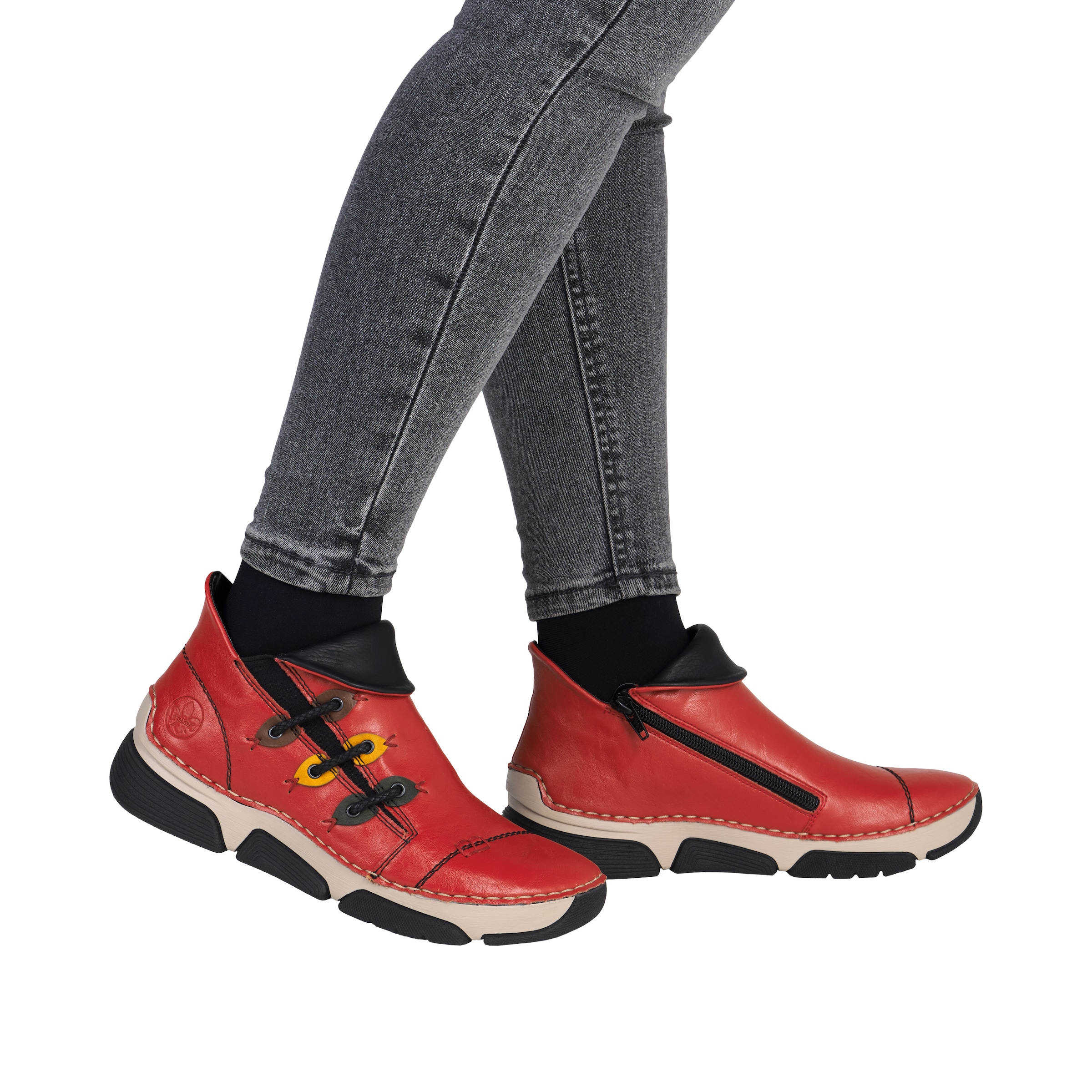 Bottines Rieker en rouge