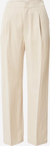 GAP Loose fit Trousers with creases in Beige: front