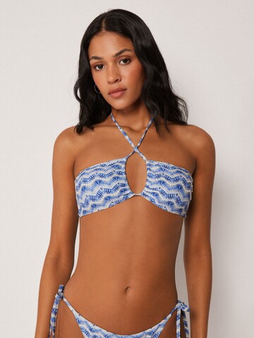 CALZEDONIA Bandeau Bikini Top 'Water Reflection' in Blue: front