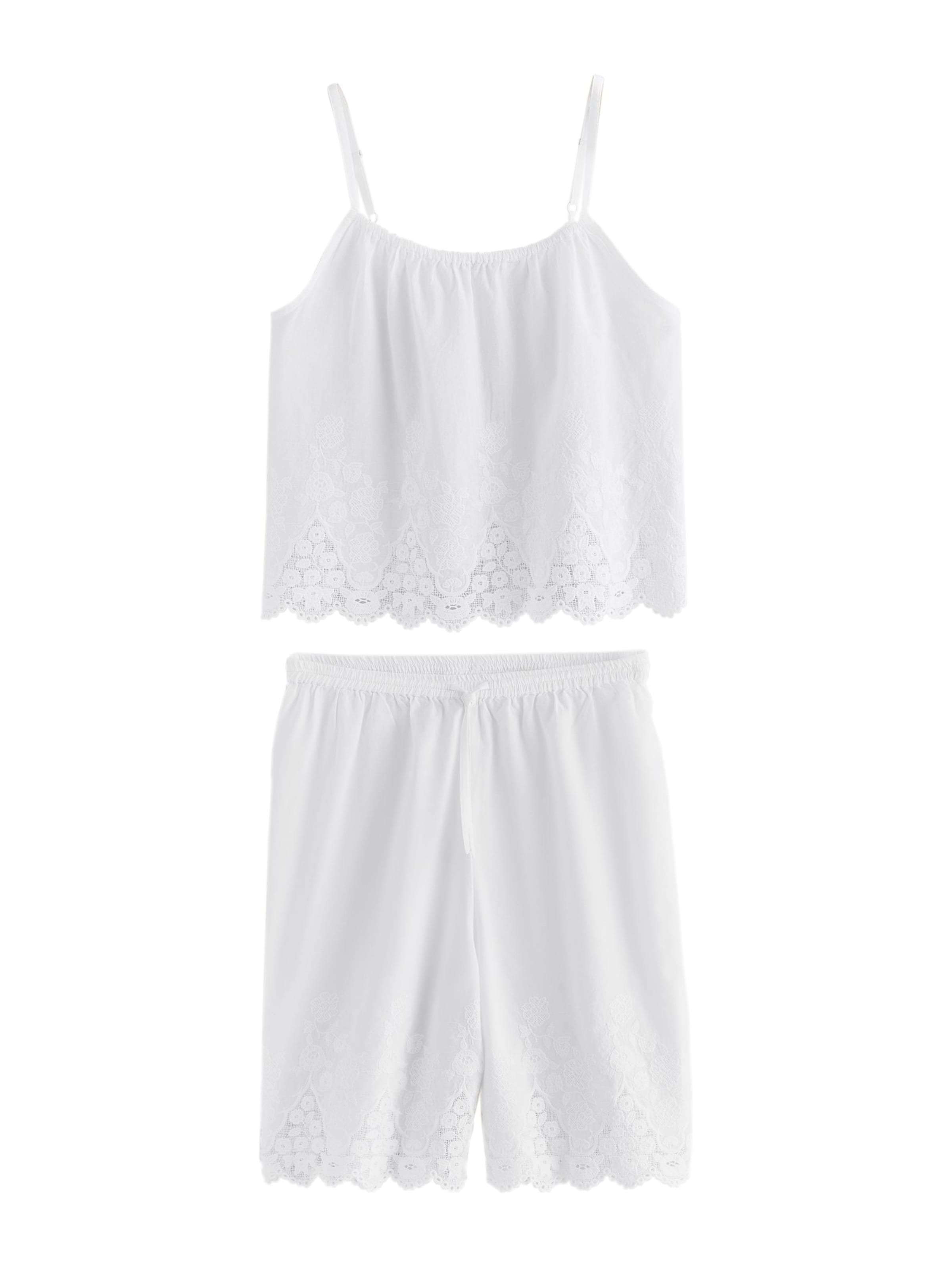 Next Kort pyjamas 'Jort' i vit: framsida