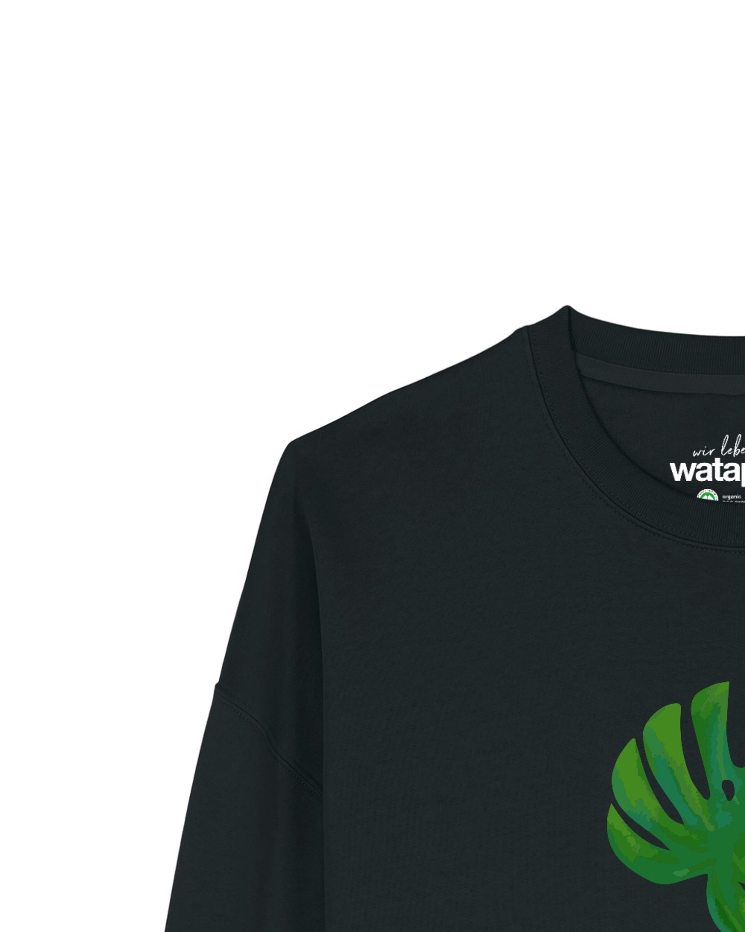 Watapparel Sweatshirt 'Monstera 2.0 ' in Zwart