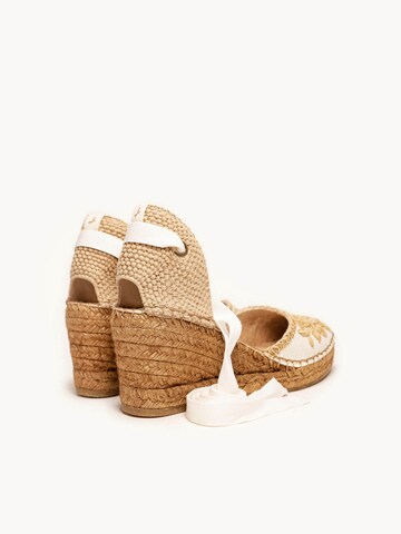 Alhamas Sandal 'Alpargata Cuña 7 cm' in Beige