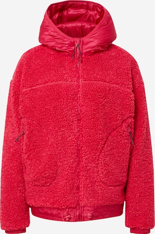 ESPRIT Athletic Zip-Up Hoodie in Red: front