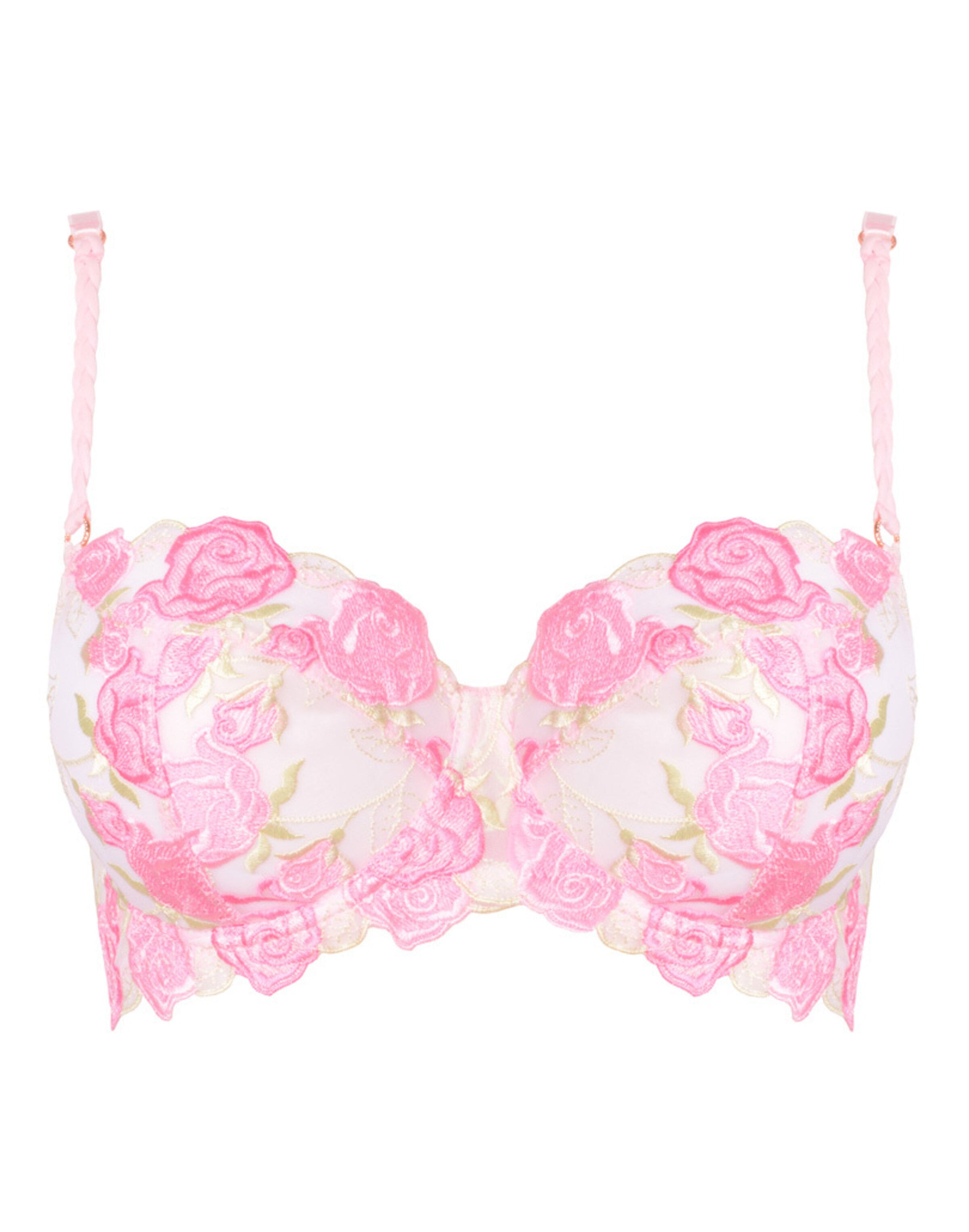 WHITE RVBBIT Balconette BH 'Mrs. Rose' i pink: forside