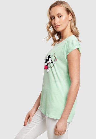 ABSOLUTE CULT Shirt 'Mickey Mouse - Love Cherub' in Green