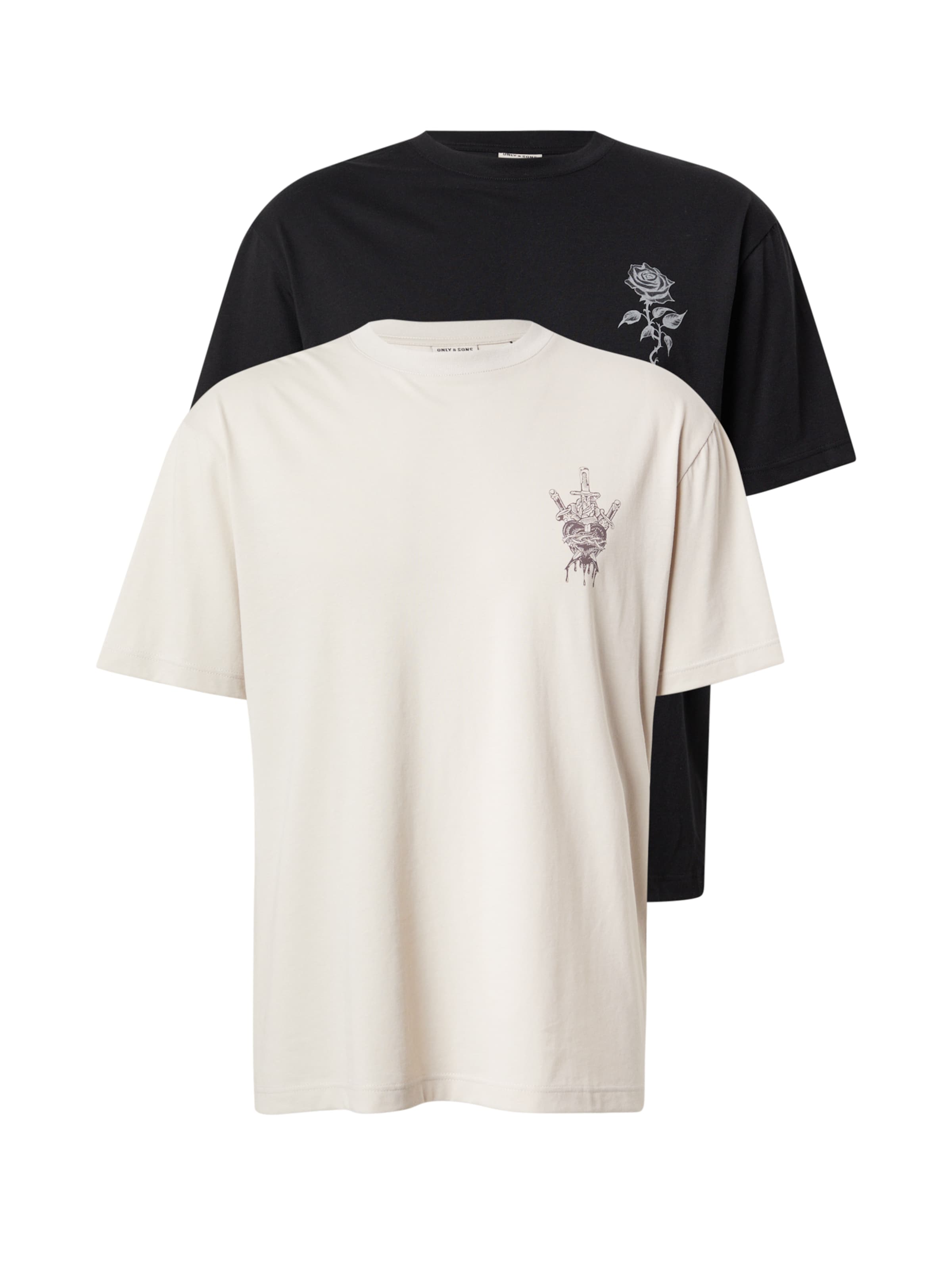 Maglietta &#x27;ONSJEFF&#x27; di Only &amp; Sons in beige: frontale