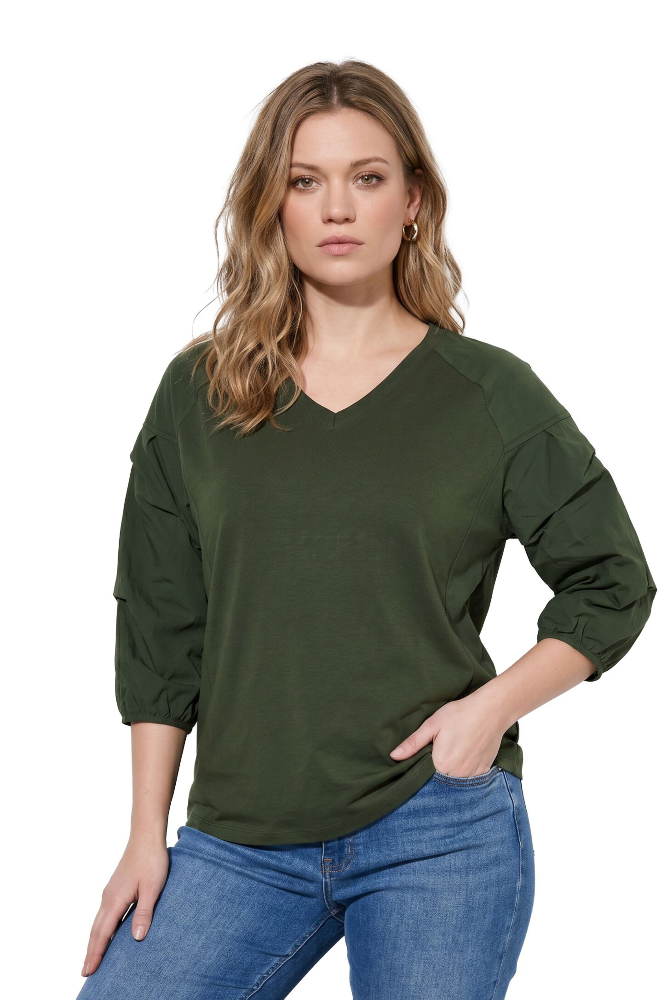 Ulla Popken Shirt in Grün: Vorderseite