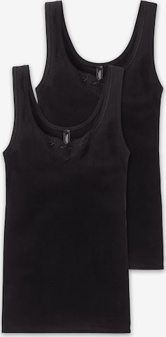 SCHIESSER - Camiseta térmica en negro: frente