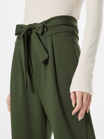 ICHI Loose fit Pleat-Front Pants 'MONSE' in Green