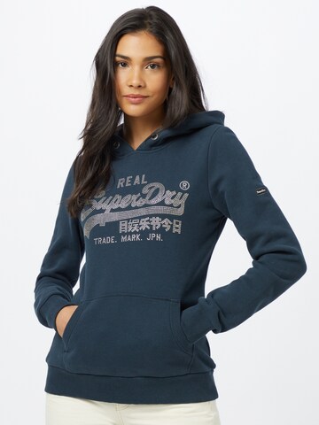 Sweat-shirt Superdry en bleu : devant