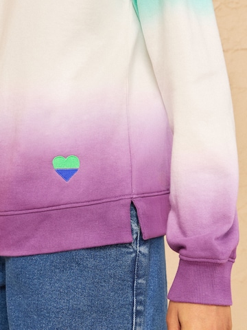 Sweat-shirt love & roses en mélange de couleurs