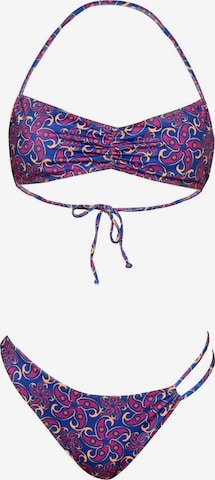 Bustier Bikini 'ECONYL® Summer Frangipani Set 2-tlg. wendbar' Kadoo en violet : devant