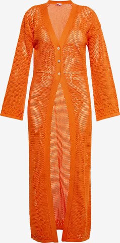 IZIA Knit Cardigan in Orange: front