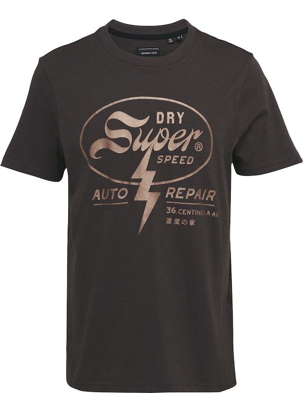 Superdry T-Shirt 'Blackout Rock' in Schwarz